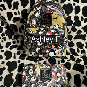 Jack sally nightmare before Xmas loungefly wallet & backpack set